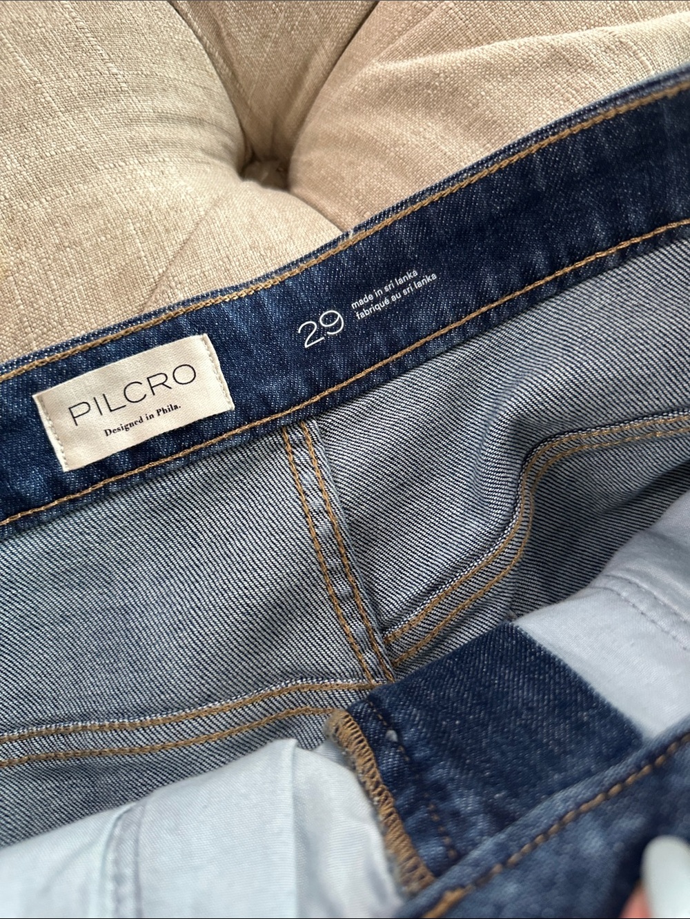 Pilcro Wide-Leg High-Rise Dark Blue Jeans - Picture 10 of 16